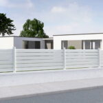Kit Clôture Aluminium lames persiennes Blanc RAL910 "Liya" - Görsel 11